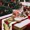 Christmas Table Runner, Linen Red and Black Buffalo Check Plaid Merry Christmas Table Runner 13 x 72 Inch Kitchen Dining Table Decoration for Indoor Outdoor Home Party Decor